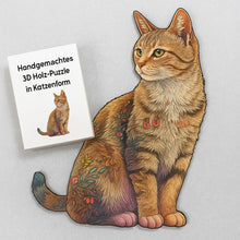 Lade das Bild in den Galerie-Viewer, Katzenform 3D Holz-Puzzle