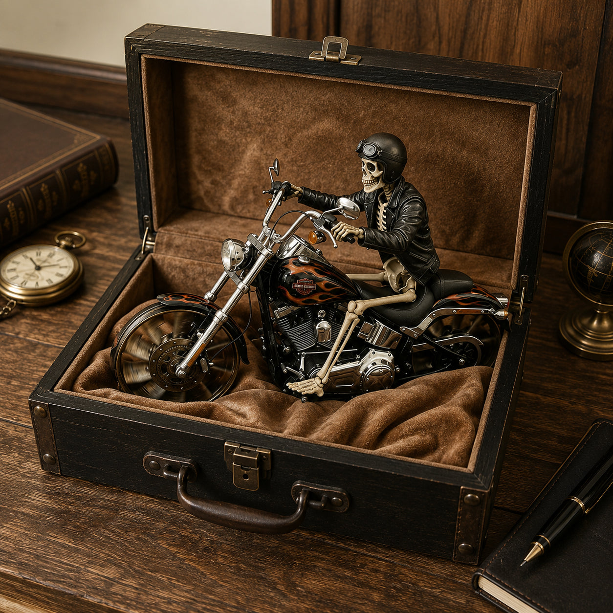 Cavaliere Fiammeggiante – Elica eolica Chopper - Fatto a mano 85 cm