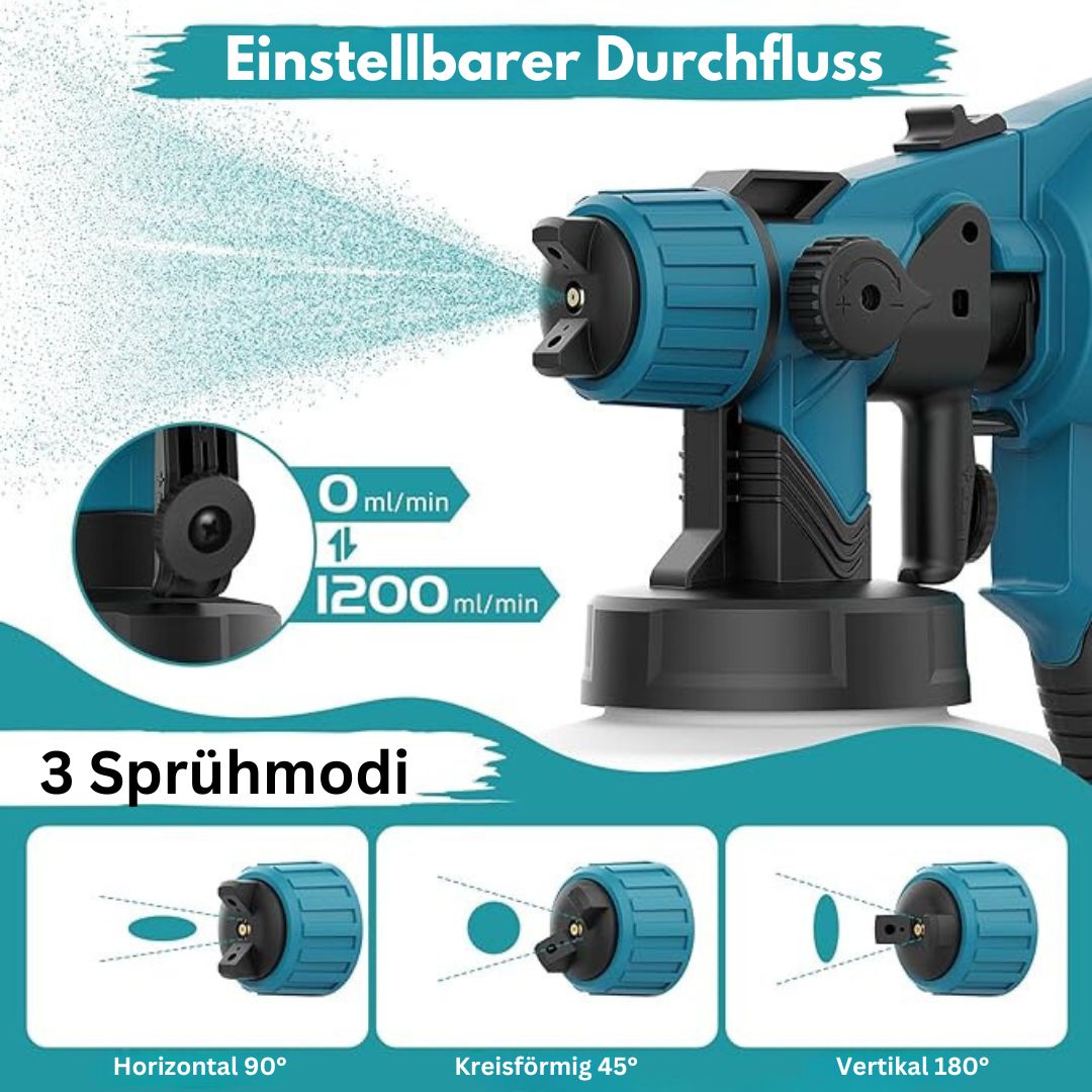 PaintMax -  Kabelloses Hochdruck-Farbsprühgerät für schnelles, effizientes und gleichmäßiges Lackieren