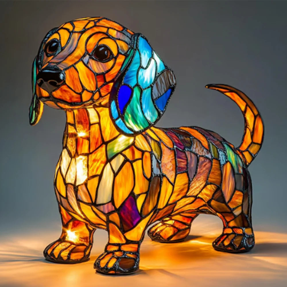 Leuchthund - handgefertigte Lampe, die Herzen erstrahlen lässt