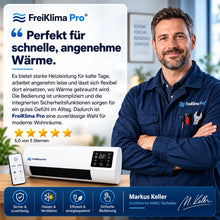 Lade das Bild in den Galerie-Viewer, FreiKlima Pro – energiesparende Komfortheizung mit hoher Heizleistung &amp; Sicherheitssystem
