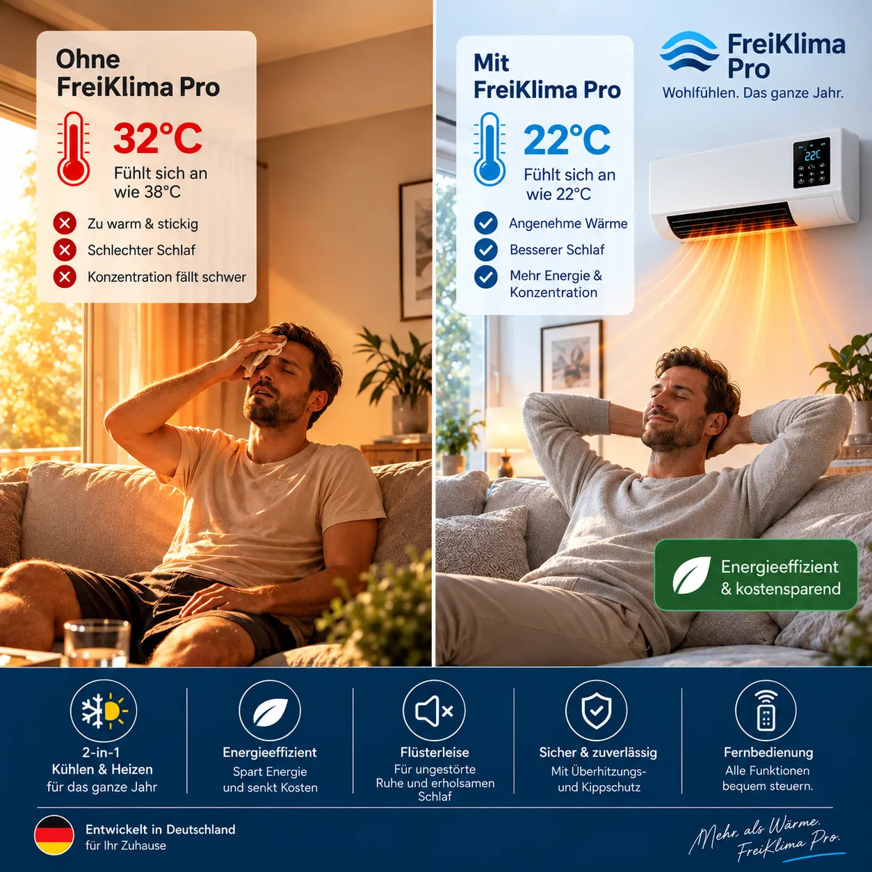 FreiKlima Pro – energiesparende Komfortheizung mit hoher Heizleistung & Sicherheitssystem