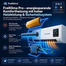 Lade das Bild in den Galerie-Viewer, FreiKlima Pro – energiesparende Komfortheizung mit hoher Heizleistung &amp; Sicherheitssystem
