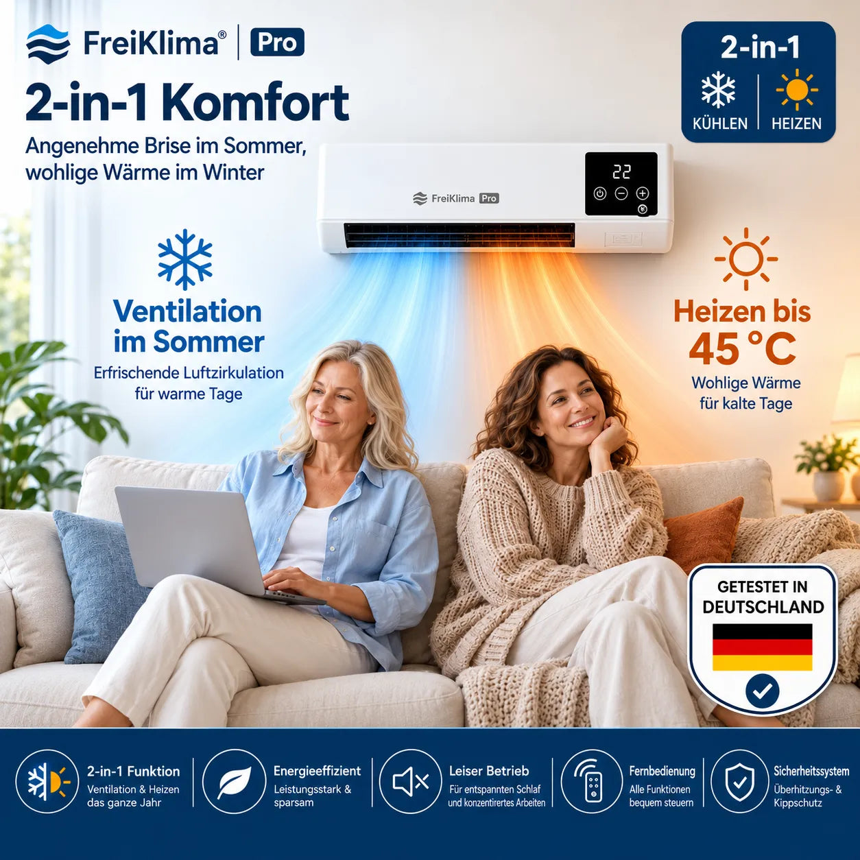 FreiKlima Pro – energiesparende Komfortheizung mit hoher Heizleistung & Sicherheitssystem